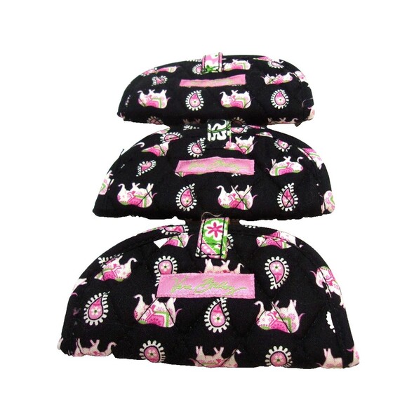 Vera Bradley Accessories - Vera Bradley  Pink Elephants Set of Three Mini Jewelry Travel Pouch Case